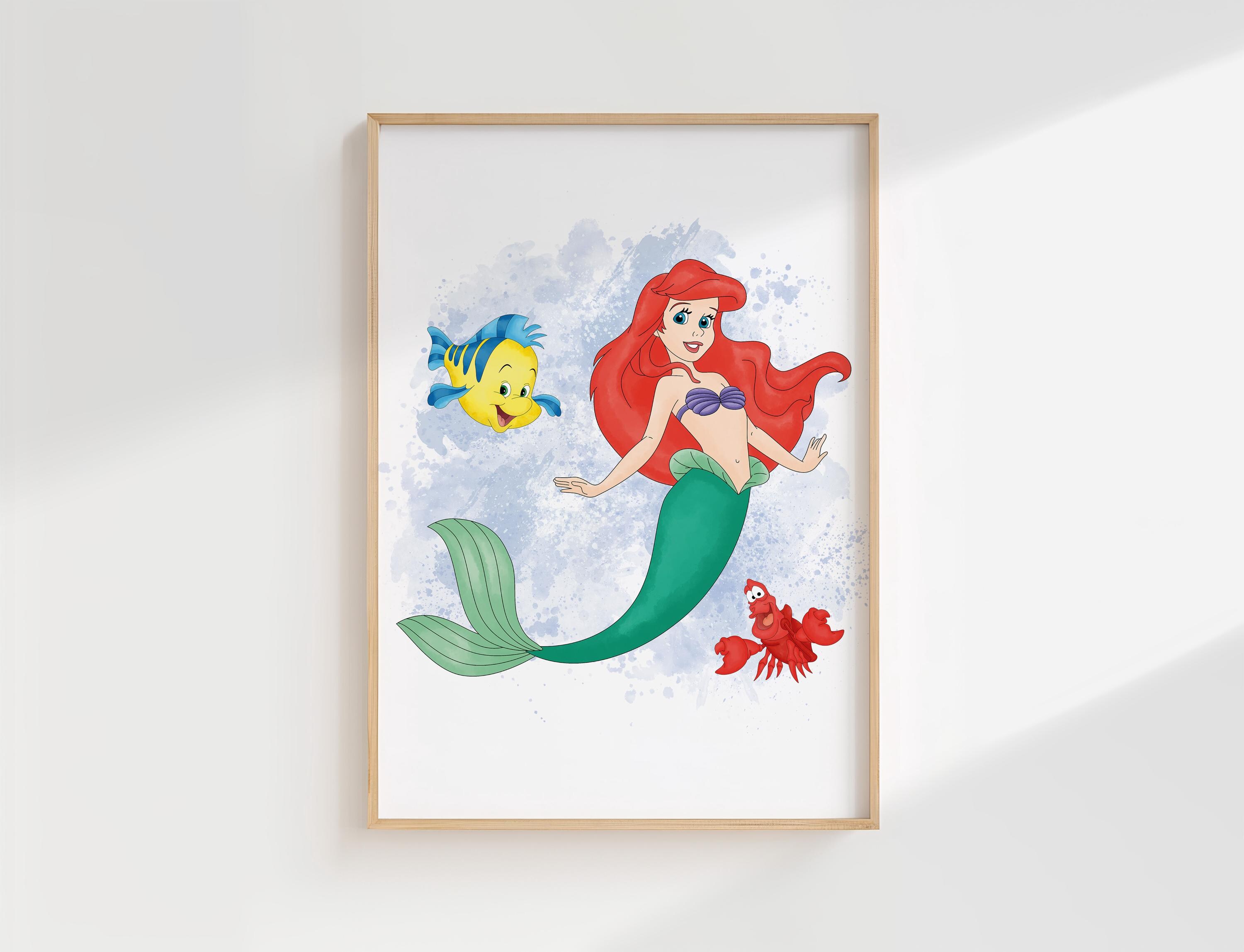 Discover Little Mermaid Wall Art for Girls Room,  Little Mermaid Decor,  Prints Kids Room Wall Art, Nursery Decor ,Set of 2
