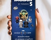 Editable Star Wars Birthday Invitation: Mobile Smartphone Invite (Digital)