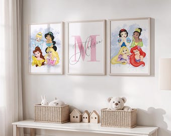 Personalized Princess Wall Art, Custom Name Decor (Digital Download)