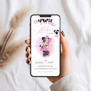 Minnie Mouse Birthday Invitation: Oh Twodles, Editable Electronic Evite (Digital Download)