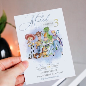 Watercolor Toy Story Birthday Invitation, Toy Story Birthday Party, Kids Digital Invitation, Kids Birthday Party, Instant Download