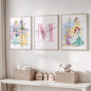 Personalized Princess Prints | Set of 3 Girls Room Decor (Digital Download)