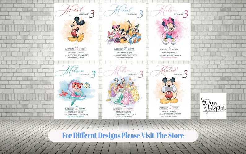 Editable Pink Minnie Mouse Birthday Invitation, Watercolor Girls Birthday Invitation, Printable Invitation, Pink Minnie Invitation, mm image 5