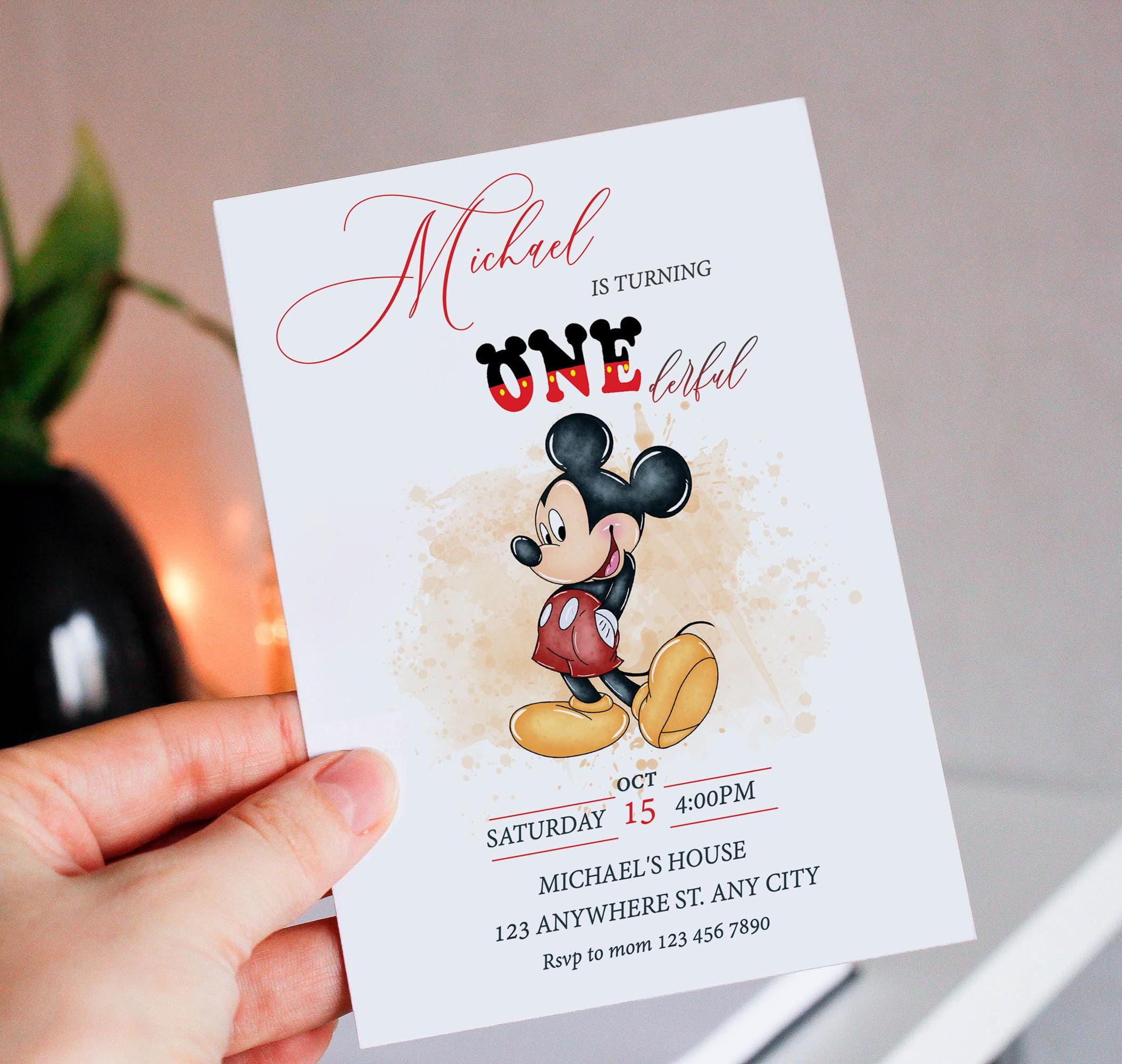 Editable Mickey Mouse First Birthday Invitation (printable) - Etsy