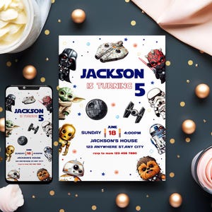 Star Wars Birthday Invitation Template: Printable Kids Party Invite (Digital)