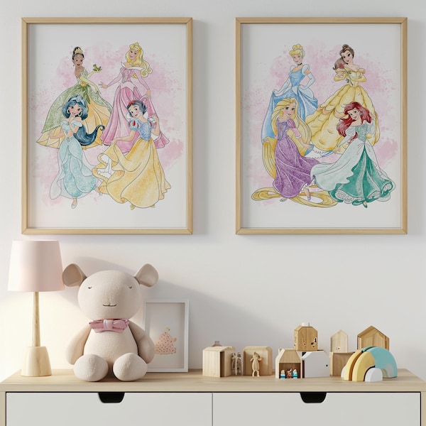 Disneys Princess Art Posters - Etsy