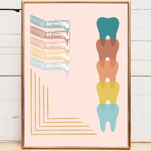 Veneersboho Dental Designs Abstract Dental Art Printable Etsy