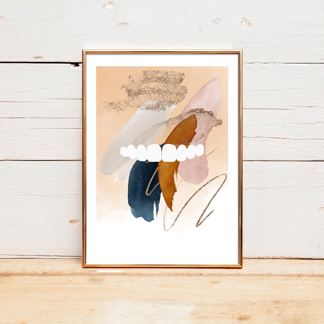 Veneersboho Dental Designs, Abstract Dental Art, Printable Dental Office Decor, Dental Instant