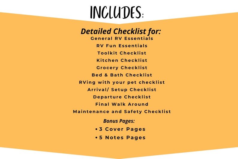 Most Essential Printable RV Checklists With 3 Cover Optionsgeneral RV