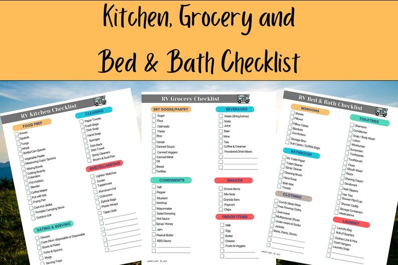 Most Essential Printable RV Checklists With 3 Cover Optionsgeneral RV