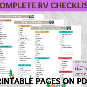 Simple and Easy to Follow Complete Printable RV Checklists (General RV essentials, RVing with Pet, Fun Camping Essentials, RV Toolkit Lists)