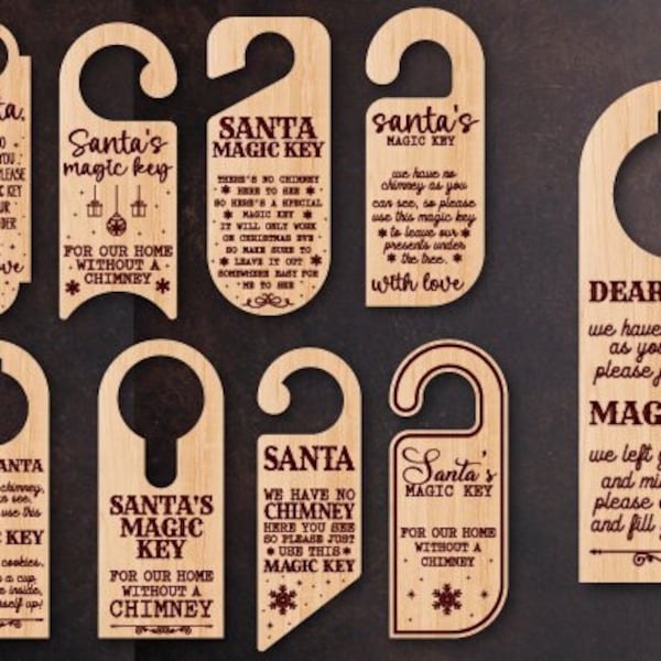 Santa magic key svg, santa key svg, santa svg, christmas svg ,santa door hanger svg, laser cut file svg , glowforge cricut silhouette