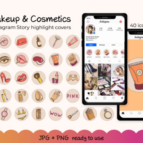 40 MakeUP Instagram Highlight ICONS , Instagram Stories Instagram Story Covers  - Beauty , hair extensions, lips, lipstick, lifestyle beauty