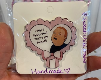 That’s My Purse Heart-shaped Pin or Badge Reel, Handmade