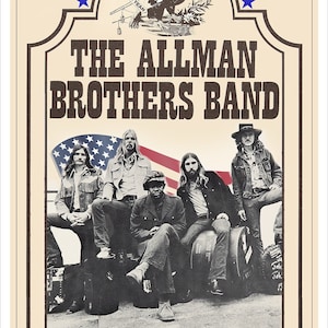 The Allman Brothers Band - 1974 - Concert Poster print - redPlanetGraphics
