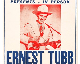 Ernest Tubb and his Texas Troubadours - Concert Poster print - redPlanetGraphics