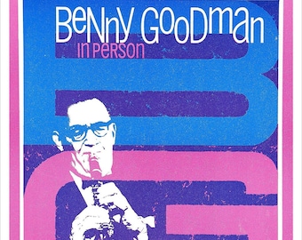 Benny Goodman - 1973 - Big Band Jazz - Impression d’affiches de concert - redPlanetGraphics