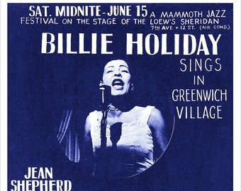 Billie Holiday in Greenwich Village NYC - Concert Poster print - redPlanetGraphics