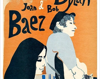 Bob Dylan and Joan Baez - Concert Poster print - redPlanetGraphics