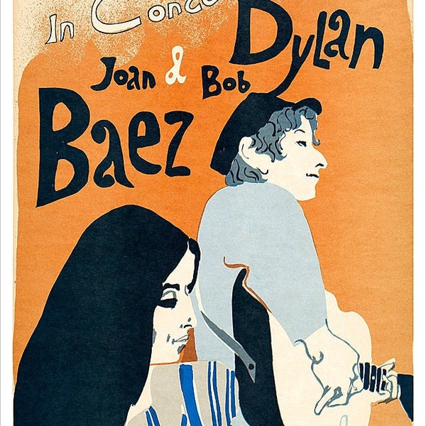 Bob Dylan and Joan Baez - Concert Poster print - redPlanetGraphics