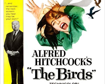 Alfred Hitchcock - Les Oiseaux - Affiche de film - redPlanetGraphics