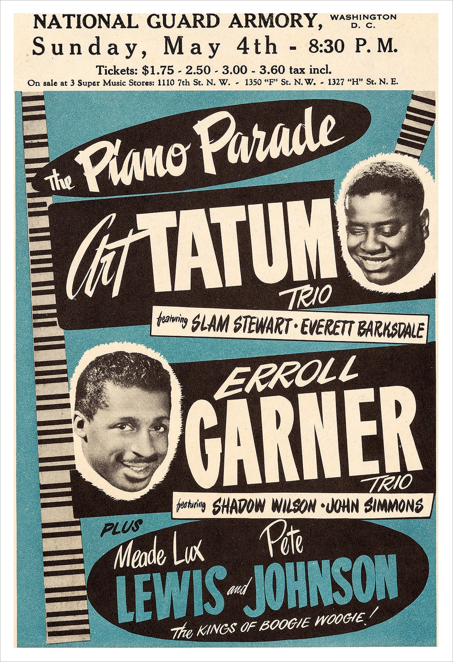 Art Tatum and Erroll Garner Modern Jazz Concert Poster Print ...