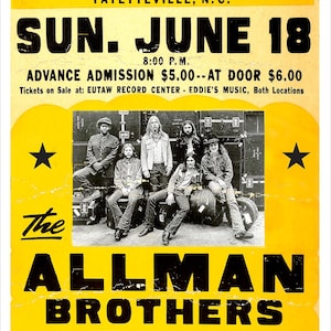 The Allman Brothers Band - 1972 - Concert Poster print - redPlanetGraphics