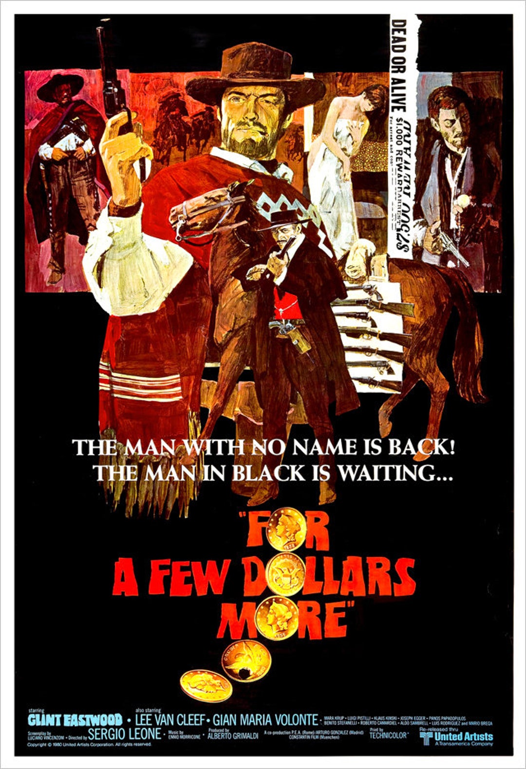 Clint Eastwood A Few Dollars More Ringtone Clint Eastwood - for a Few Dollars More - Movie Poster Print