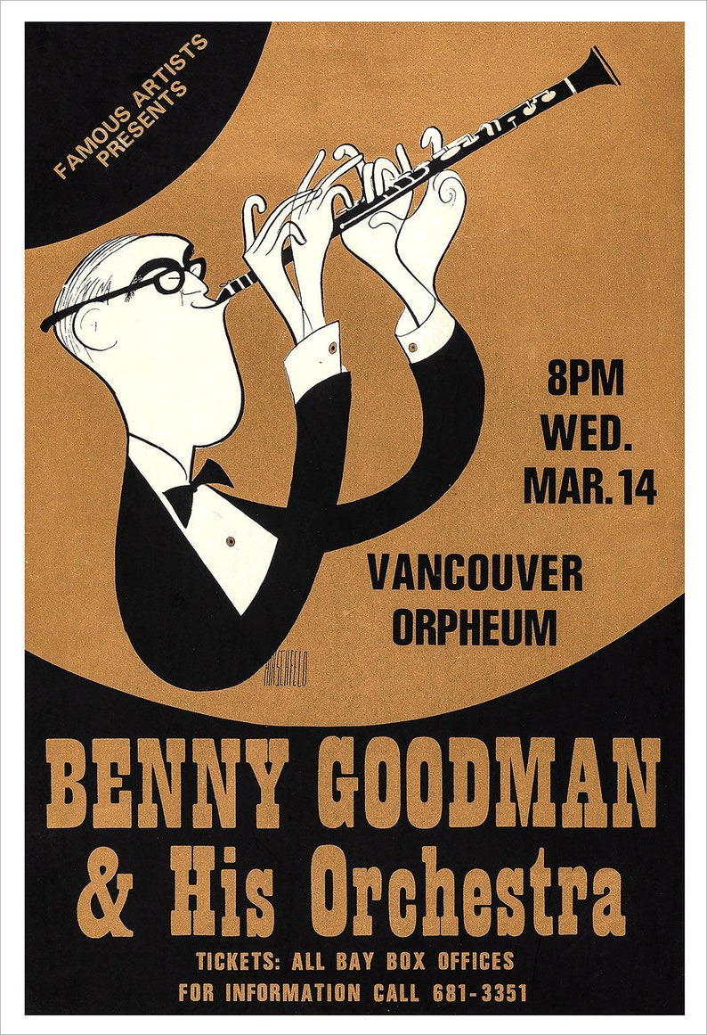 Benny Goodman Big Band Jazz Concert Poster print redPlanetGraphics image 1