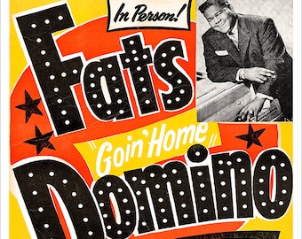 Fats Domino 1955 - Concert Poster print - redPlanetGraphics