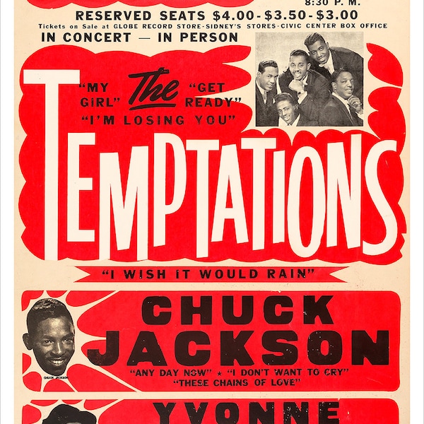 The Temptations - Salem Civic Center - Concert Poster print - redPlanetGraphics