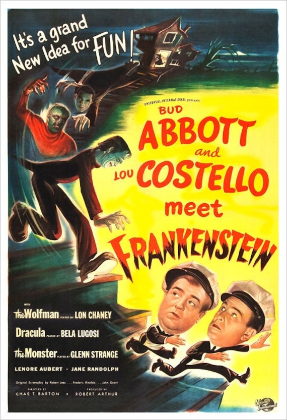 Abbott and Costello Meet Frankenstein Movie Poster Print