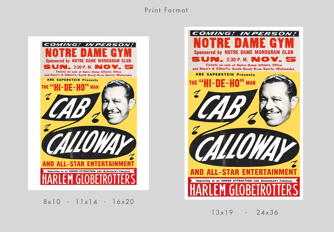 Cab Calloway 1961 Swing Band Jazz Concert Poster Print Etsy