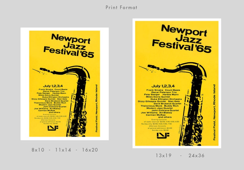 1965 Newport Jazz Festival Newport, Rhode Island Concert Poster Print