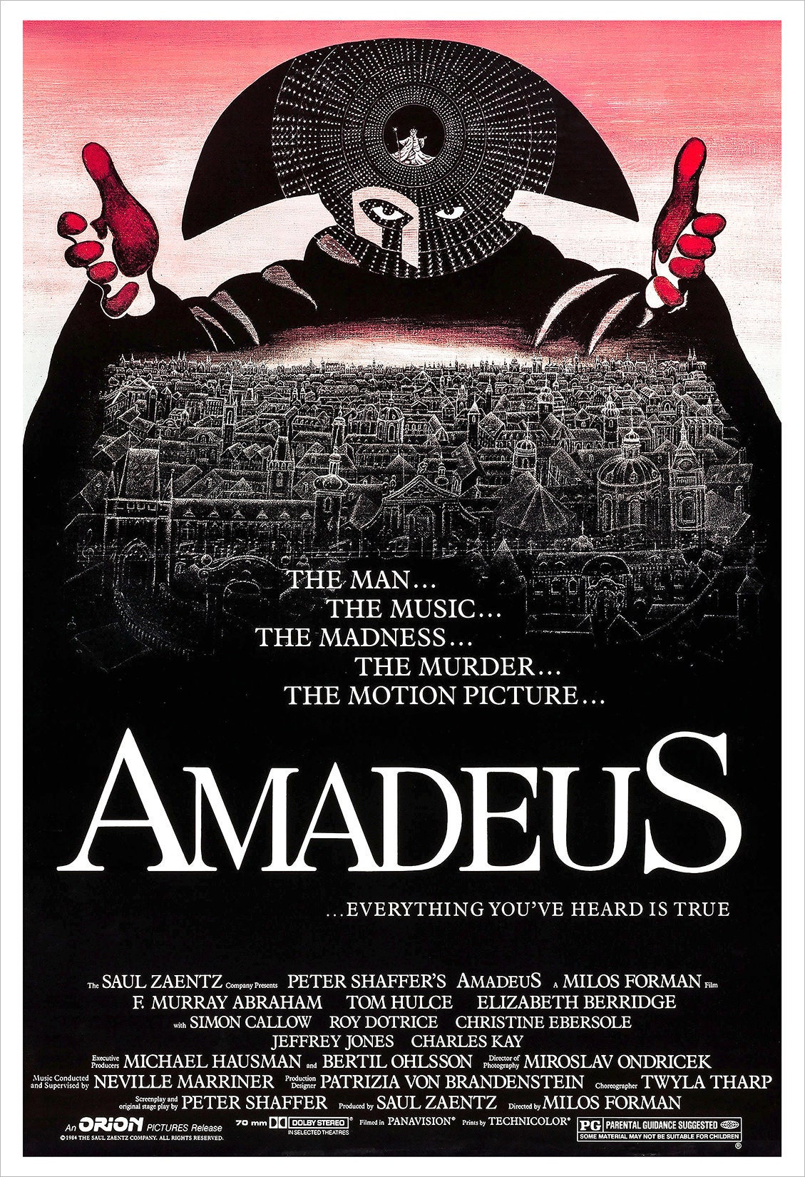 巨大ポスター「アマデウス 」US版 1984年初公開 ロール状態 片面印刷 巨大ポスター「アマデウス 」US版 1984年初公開 ロール状態 片面印刷