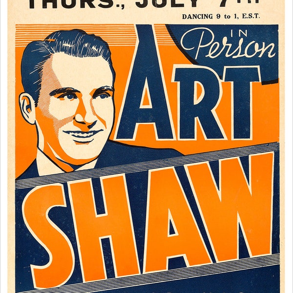 Artie Shaw - Big Band Jazz - Concert Poster print - redPlanetGraphics