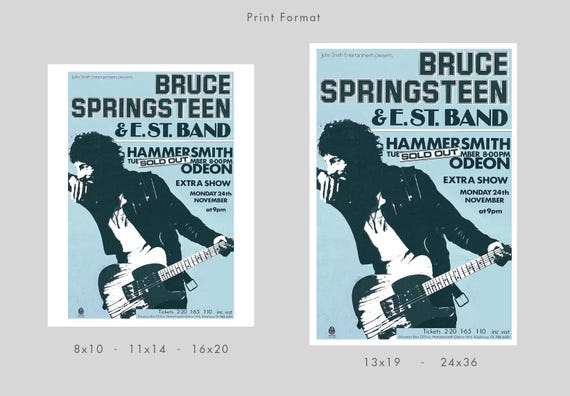 Bruce Springsteen in London - Born to Run Tour - Concert Poster