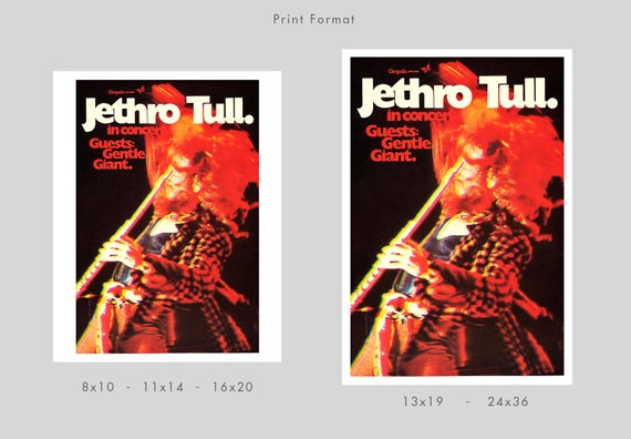 Jethro Tull and Gentle Giant 1972 - Concert Poster Print