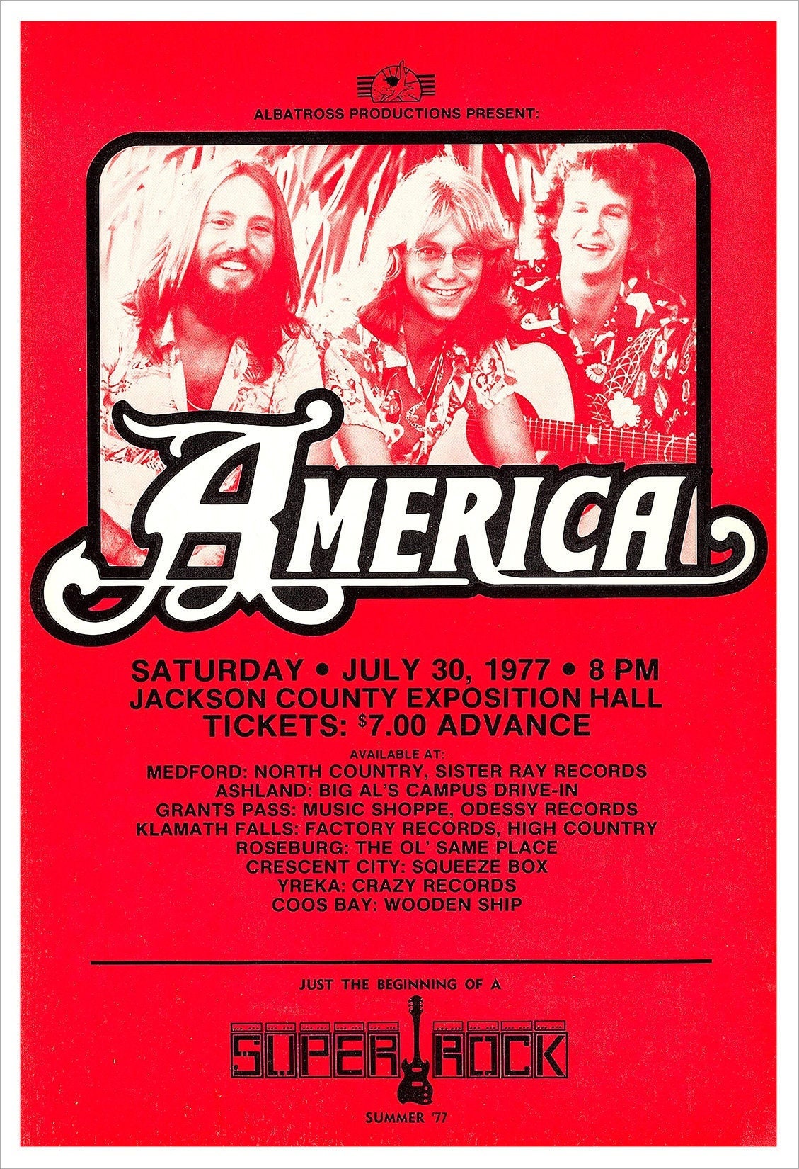 America Band - Concert Poster Print - Redplanetgraphics - Etsy