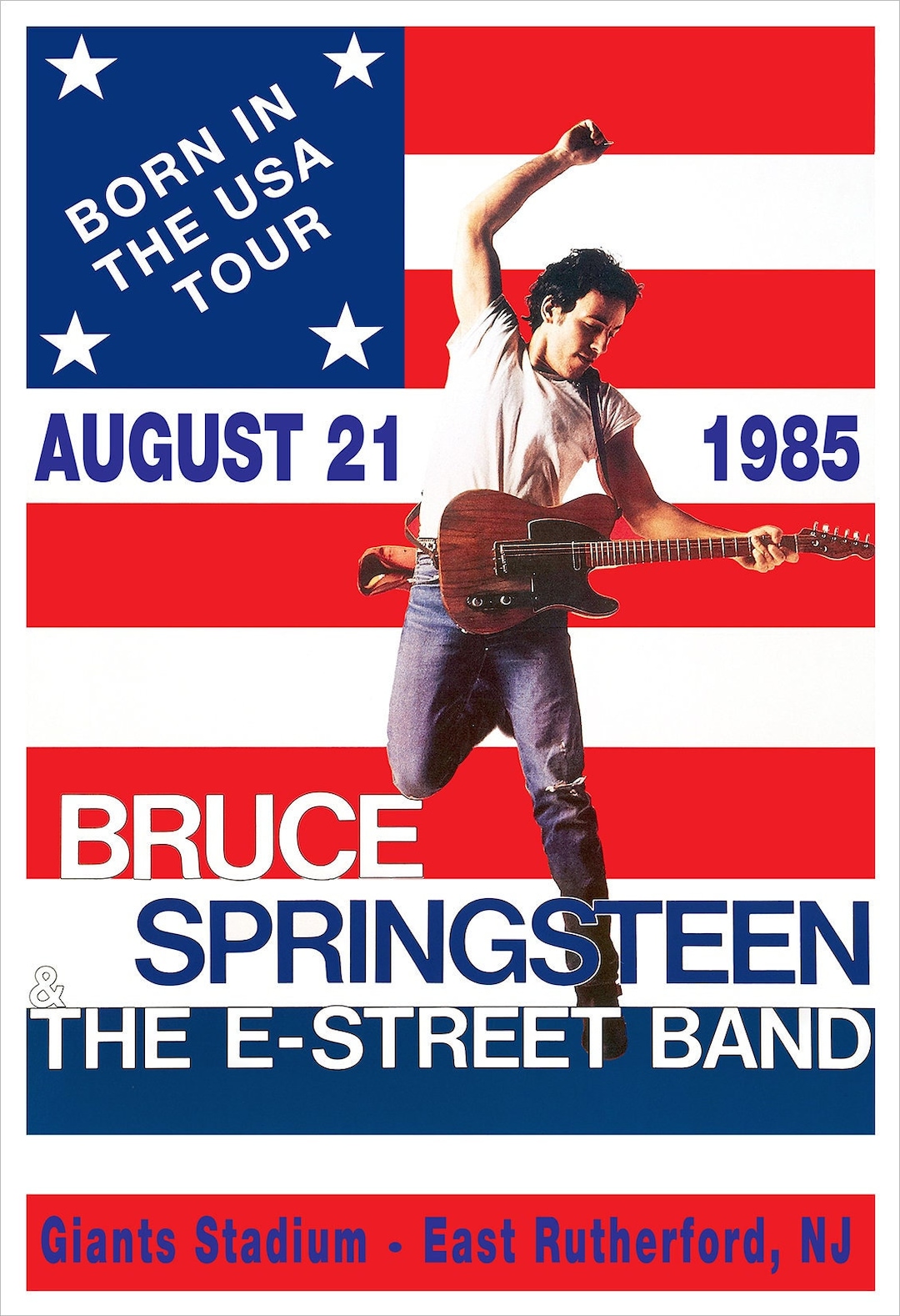 Bruce Springsteen - Born in the USA Tour - Concert Poster Print