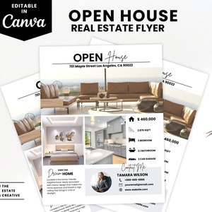 Open House Flyer Vorlage | Immobilien-Flyer der offenen Tür, Immobilien-Flyer-Vorlage, Makler-Flyer, Immobilienmarketing, Open House