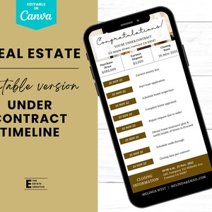 Under Contract Timeline | Real estate closing checklist, realtor under contract flyer, real estate closing guide, real estate buyer guide
