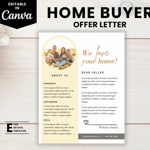 Plantilla de carta de oferta de vivienda, carta de comprador de vivienda, marketing de bienes raíces, carta de oferta de comprador, prospecto de propiedad, carta al vendedor