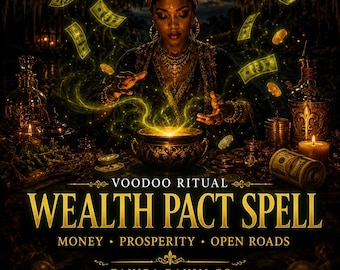 Mammon Wealth Pact Voodoo Ritual, Money Prosperity Energy, Open Roads Abundance Work, Personalized PDF Report