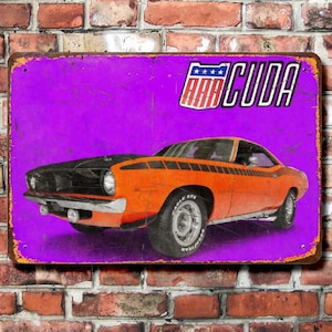 1970 Cuda AAR Retro Segno di alluminio 12 x 8