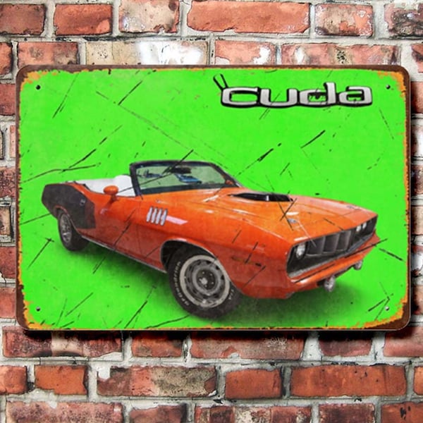 1971 Hemi Cuda Retro Aluminum Sign 12 x 8 