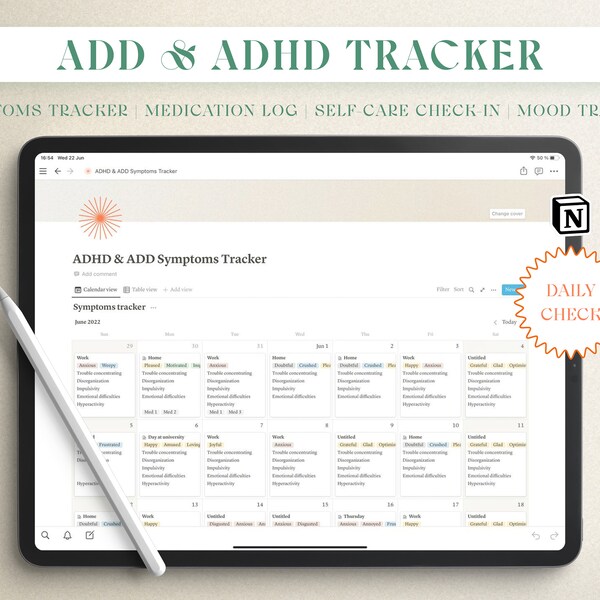 adhd homework checklist Digital ADHD Symptoms Tracker, Adhd Medication Tracker, Monthly ADHD Symptoms Tracker, Adult ADHD Tracker, Adhd journal, Daily Tracker Adhd