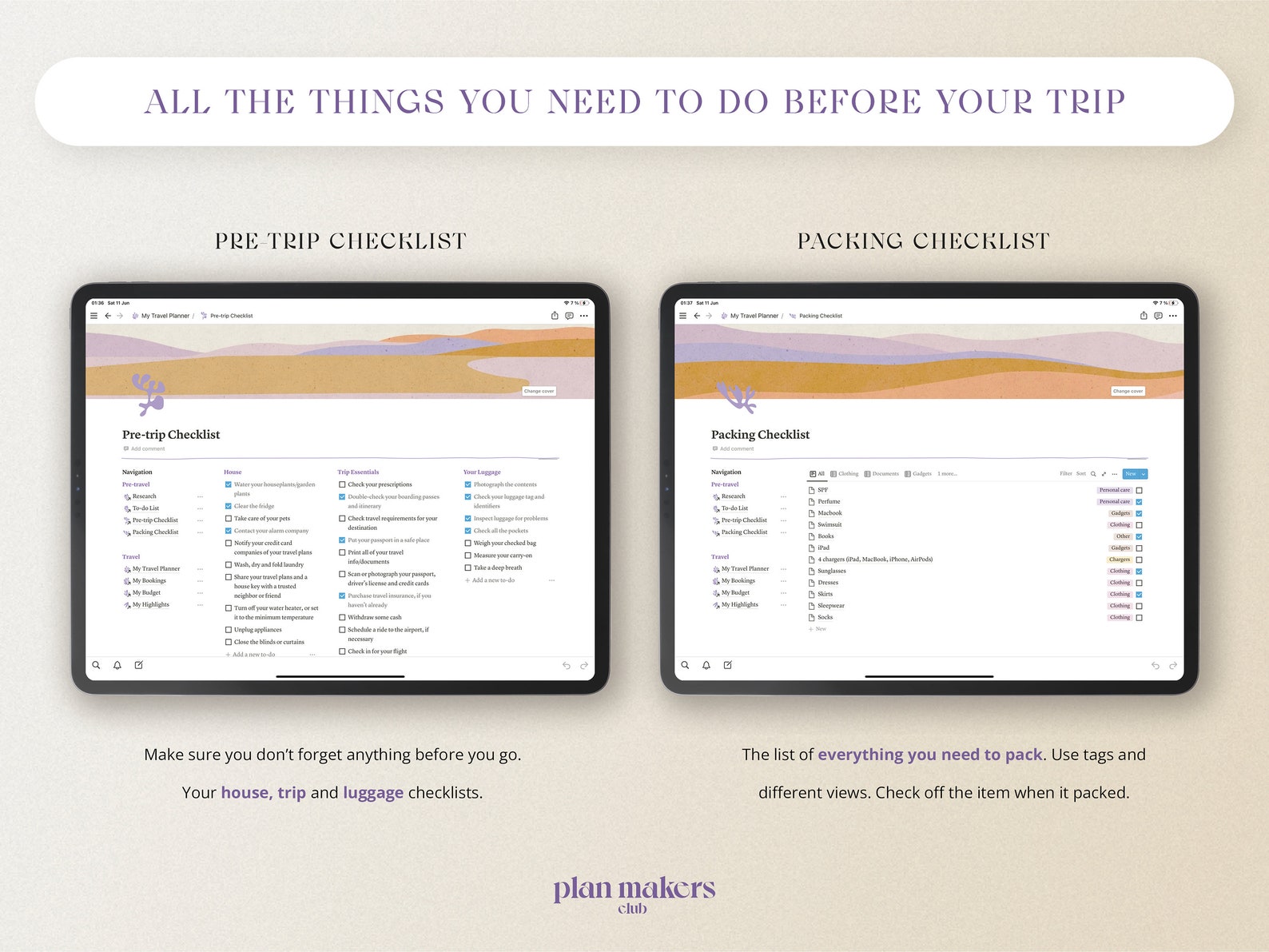 Travel Planner Notion Template Vacation Planner Notion Etsy