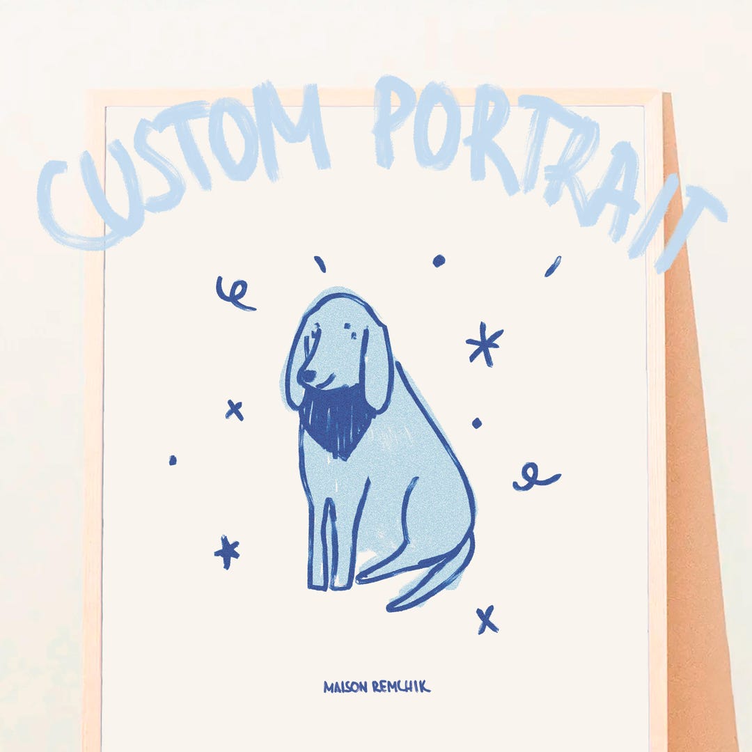 Funny Pet Portrait: Custom Badly Drawn Dog Art Cat Art - Etsy
