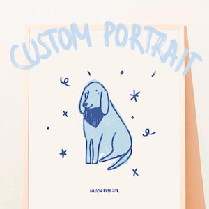 Custom badly drawn pet portrait Personalized badly drawn dog art portrait Funny pet art Dog lover gift Dog caricature Custom Cat lover gift